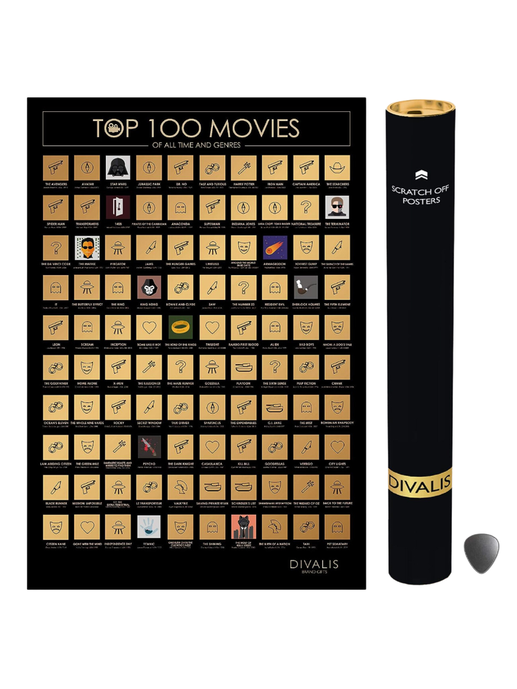 Top 100 Movies Scratch Off Poster