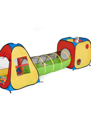 UTEX 3in1 PopUp Kids Play Tent With Tunnel and Ball Pit